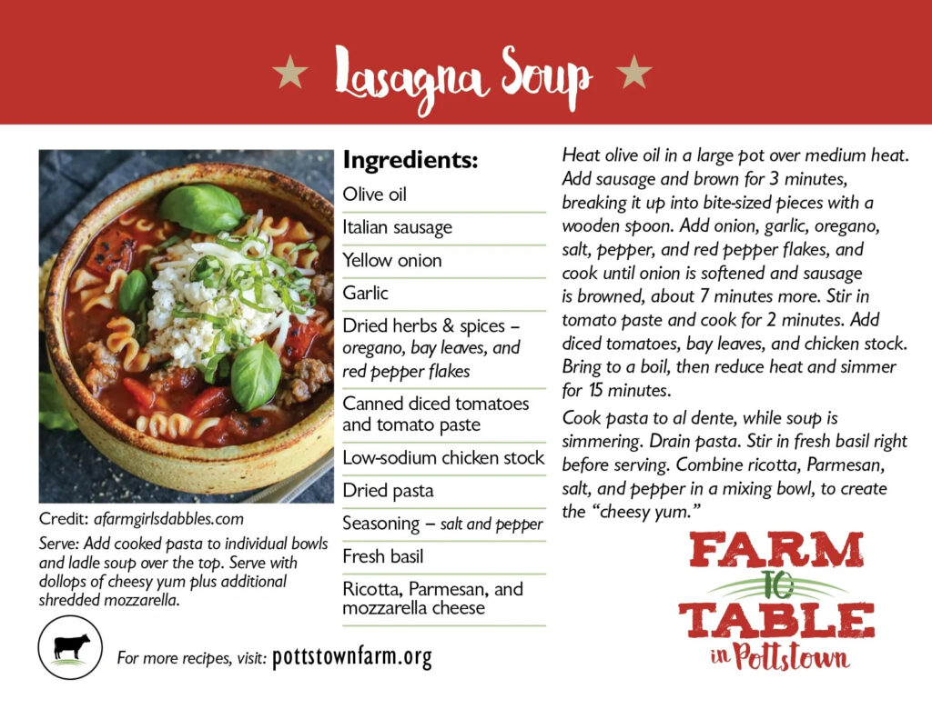Recipe for Lasagna Soup